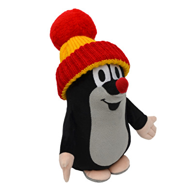 Plush Mole cap red-yellow 25 cm 