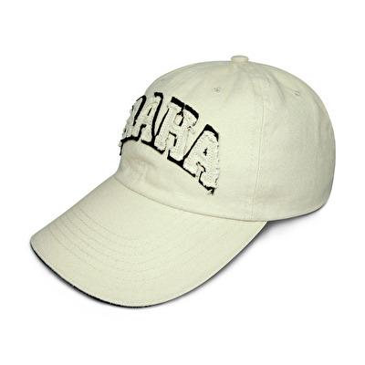 Cap Prague textile motif 30. - Beige