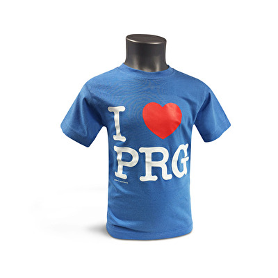 Children’s T-shirt I love PRG light blue 95. - Light blue