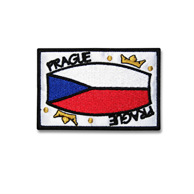 Nášivka Praha vlajka koruny - Bílá