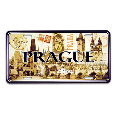 Plechová značka Praha 30x15 cm Retro