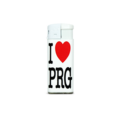 Zapalovač mini I love PRG bílý 