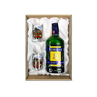 Gift set Prague Becherovka glass 0,2 l