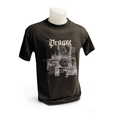 T-shirt Prague Astronomical Clock 23. - Dark Grey
