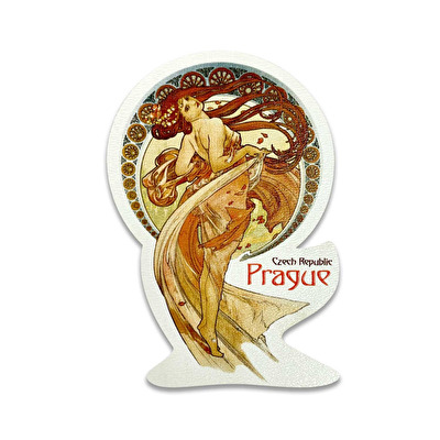 Wooden magnet Mucha Tanec