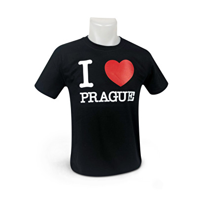 T-Shirt I love PRAGUE 224. schwarz - Schwarz