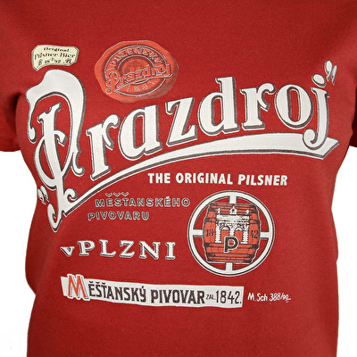 Red women‘s T-shirt Pilsner Urquell barrel