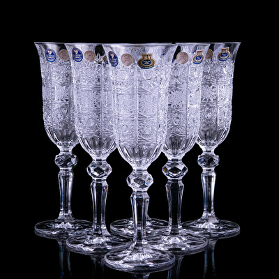 Sada křišťálových sklenic na šampaňské 6 ks