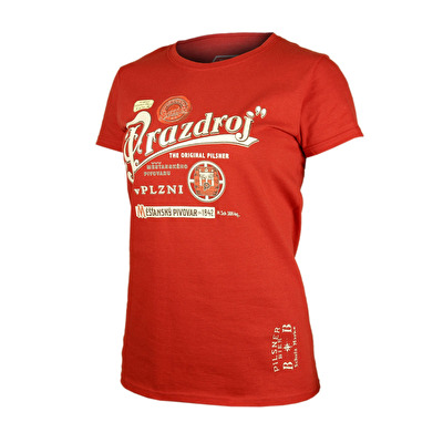 Red women‘s T-shirt Pilsner Urquell barrel