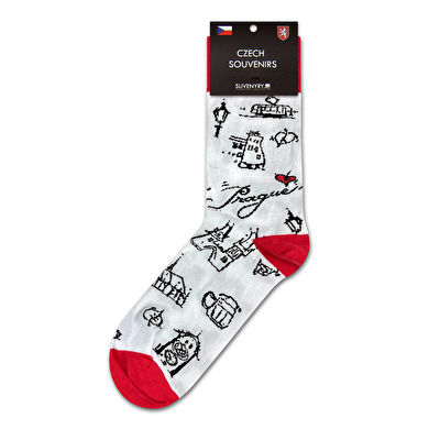 Ponožky PAR bílé+červené