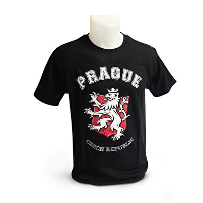 T-shirt Prague Czech Lion 17. - Black