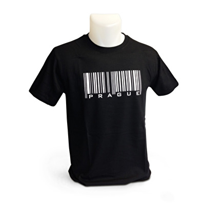 T-Shirt Prag Streifcode 19. - Schwarz