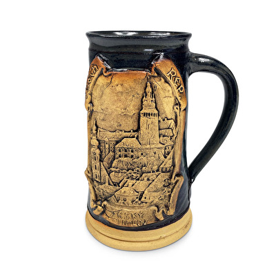 Ceramic tankard dark Cesky Krumlov