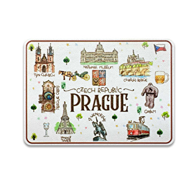 Wooden magnet Prague Aquarel 75.