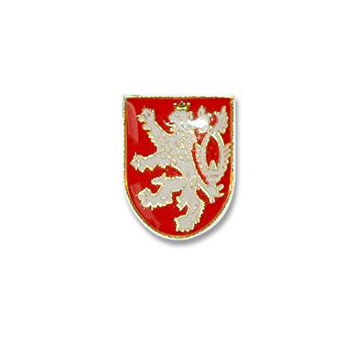 Metal pin badge Prague Czech lion 16.