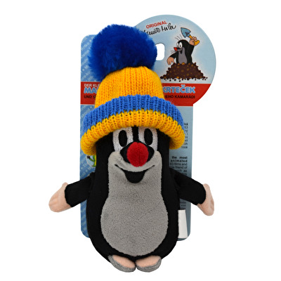 Plush Mole cap blue-yellow 15 cm