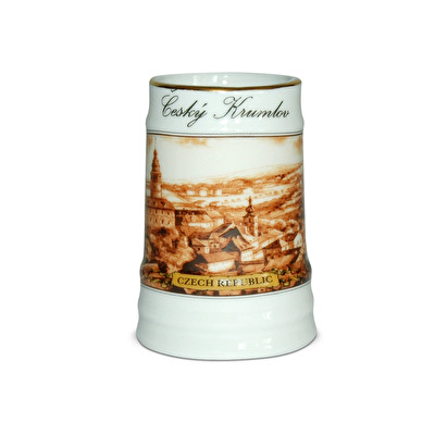 Ceramic miniature Cesky Krumlov A brown