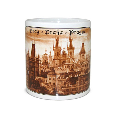 Mug Prague Charles Bridge - Bridge Tower C white - White