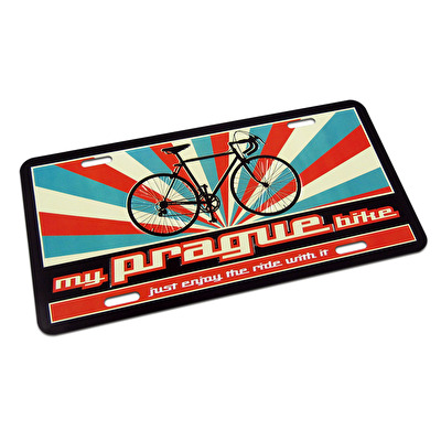 Metal sign Prague 30x15 cm Bicycle 