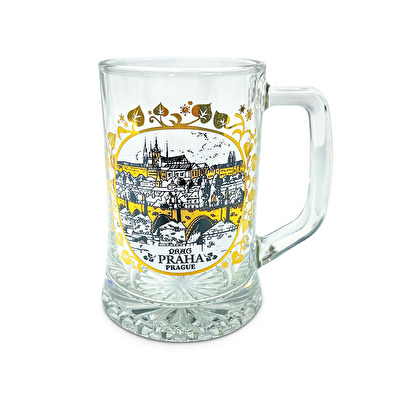 Glass tankard Corona 0,3 Gold Prague Castle