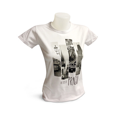 Women‘s T-shirt Prague Photos 93. - White