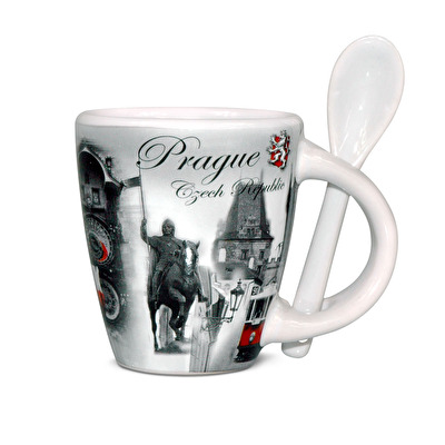 Tasse Prag mit Löffel Montaz