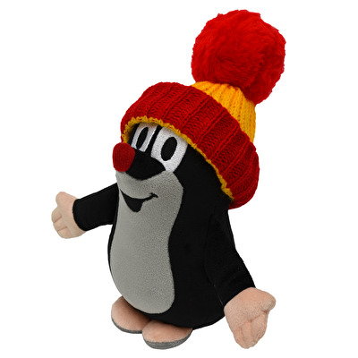 Plush Mole cap red-yellow 20 cm 