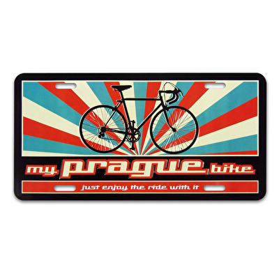 Metal sign Prague 30x15 cm Bicycle 