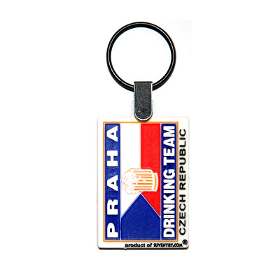 Silicone keychain Prague D.T. white