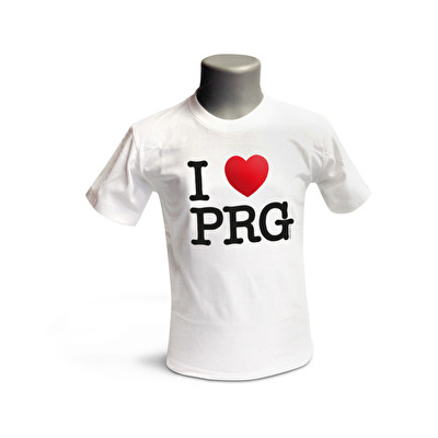Baby-T-Shirt I love PRG weiß 95. - Weiss
