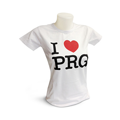 Women‘s T-shirt I love PRG white 86. - White