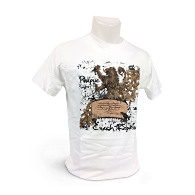 T-Shirt Tschechischer Löwe  L1. - Weiss