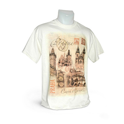 T-shirt Prague Retro 210. - Beige