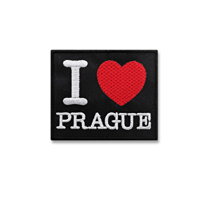 Badge I love Prague black 38.