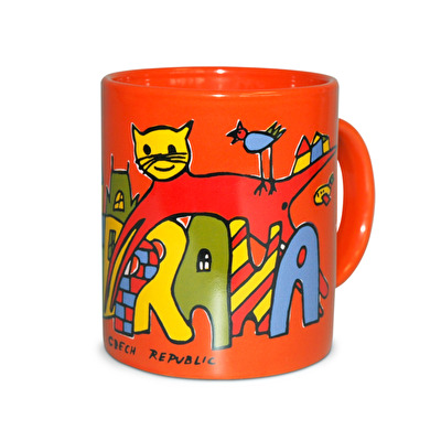 Tasse Prag  die Katze A - Orange