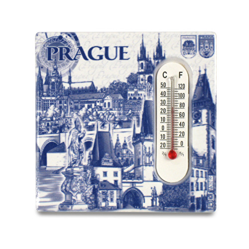 Magnet mit einem Thermometer Prag Blue