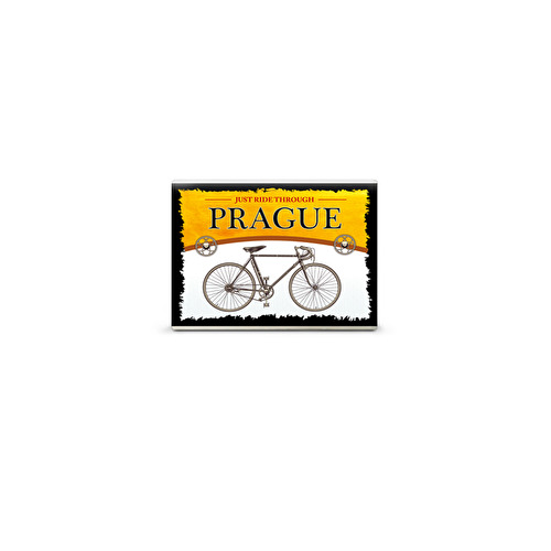 Streichhölzer mini Prag Fahrrad gelb