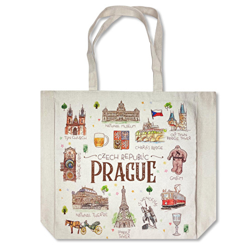 Big cloth bag Prague AQUAREL 