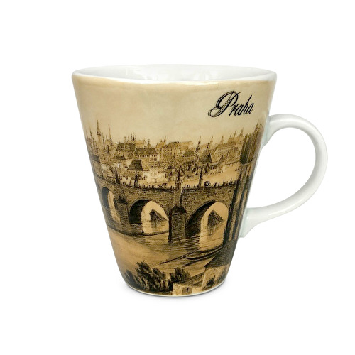 Conical mug brown Prague 23.