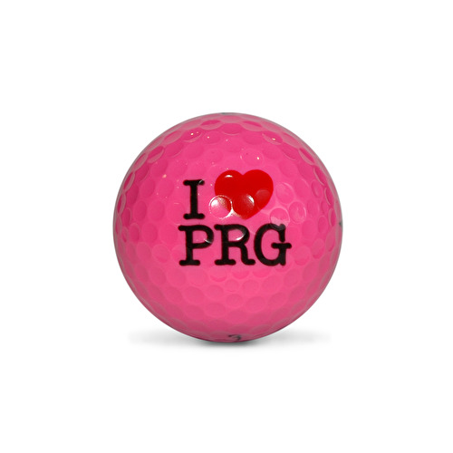 Golfový míček I love PRG růžový 