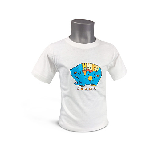 Baby-T-Shirt Prag Elefant weiß107.