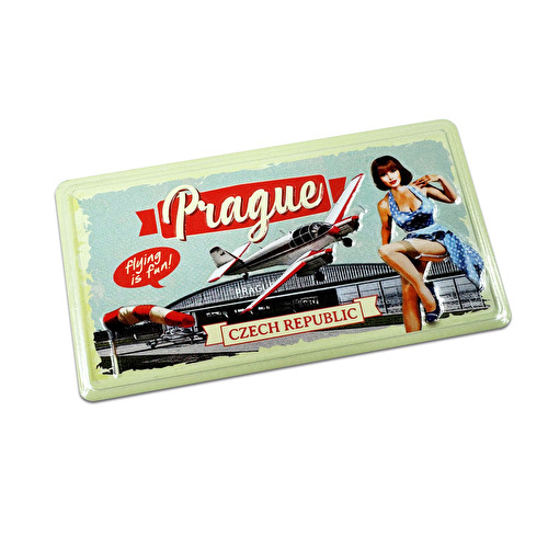 Metal magnet Prague Plane