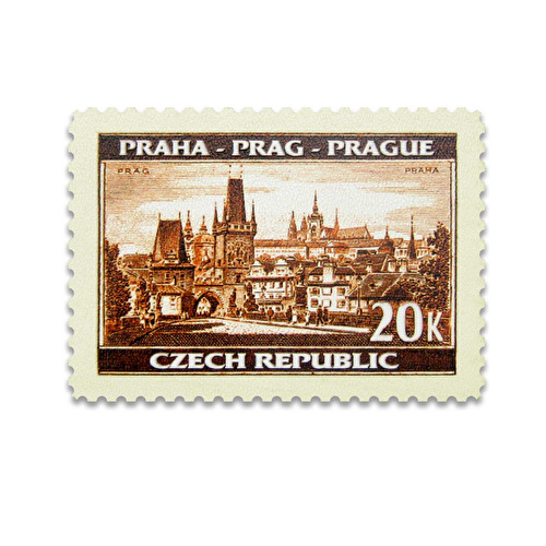 Wooden magnet stamp Prague Castle 42.