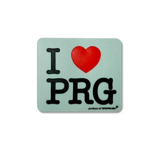 Magnet gumový I love PRG šedý