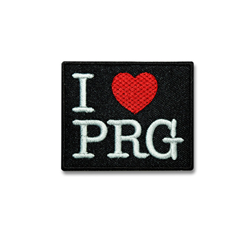 Badge I love PRG black 35.