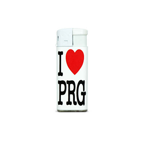 Feuerzeug mini I love PRG weiß