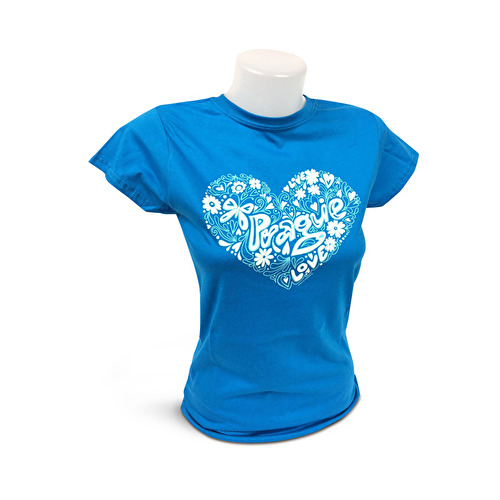 Frauen-T-Shirt Prag Herz blau 89.