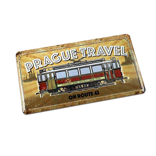 Metal magnet Prague Tram