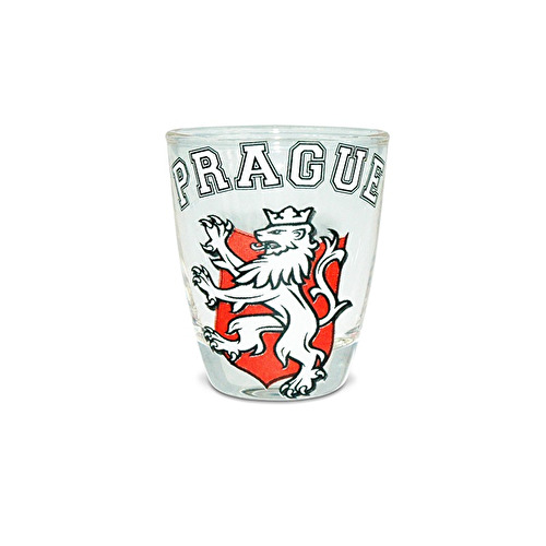 Shotglass Boston Prague Czech lion