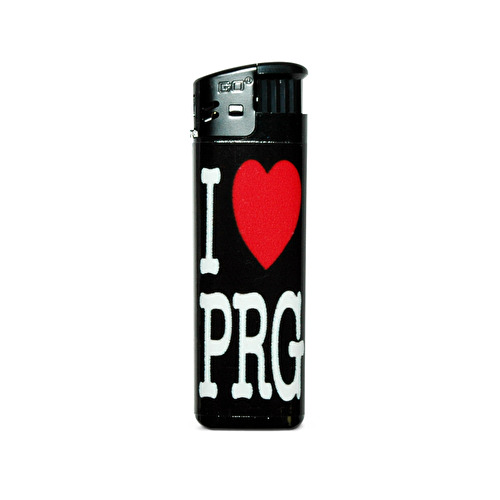 Lighter piezo Prague I love PRG black